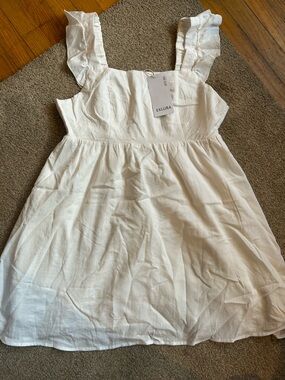 NWT EXLURA White Ruffled Strap Sundress SZ xl